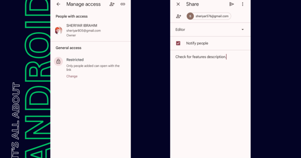 Google Docs share files for collaboration